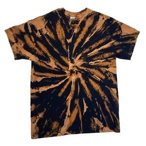 Reverse Tie-Dyed Black and Brown T-Shirt